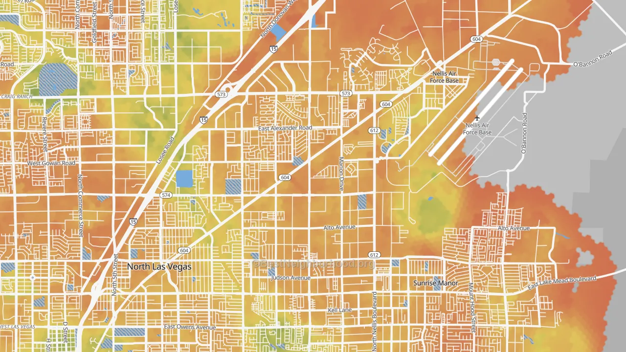 Bike Grade map of 89115, NV