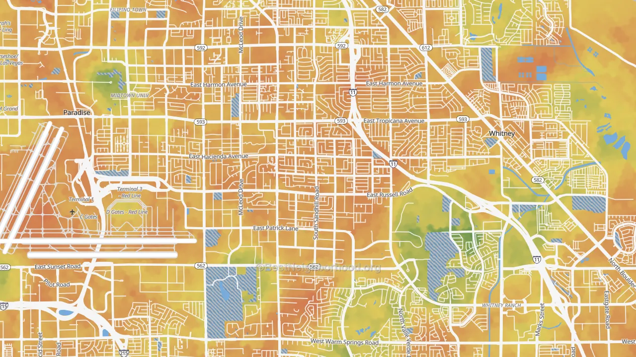 Bike Grade map of 89120, NV