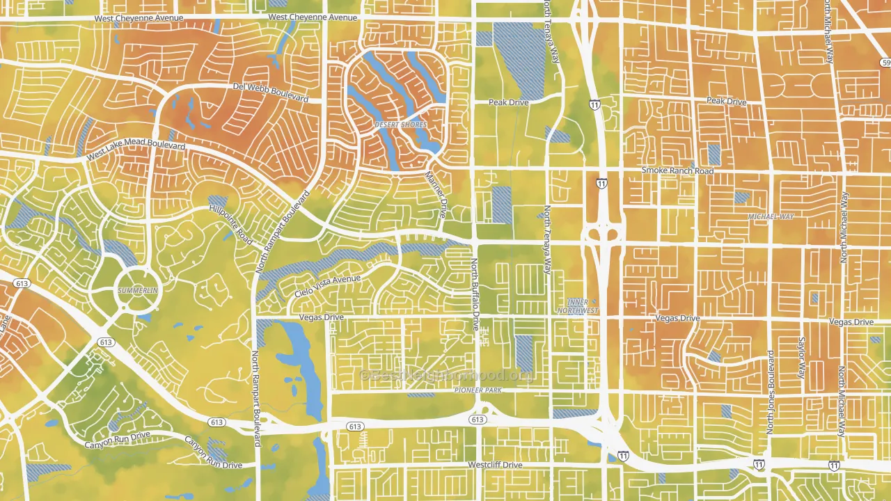 Bike Grade map of 89128, NV