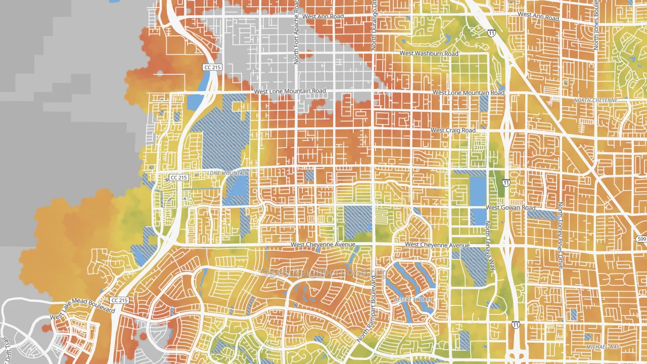 Bike Grade map of 89129, NV