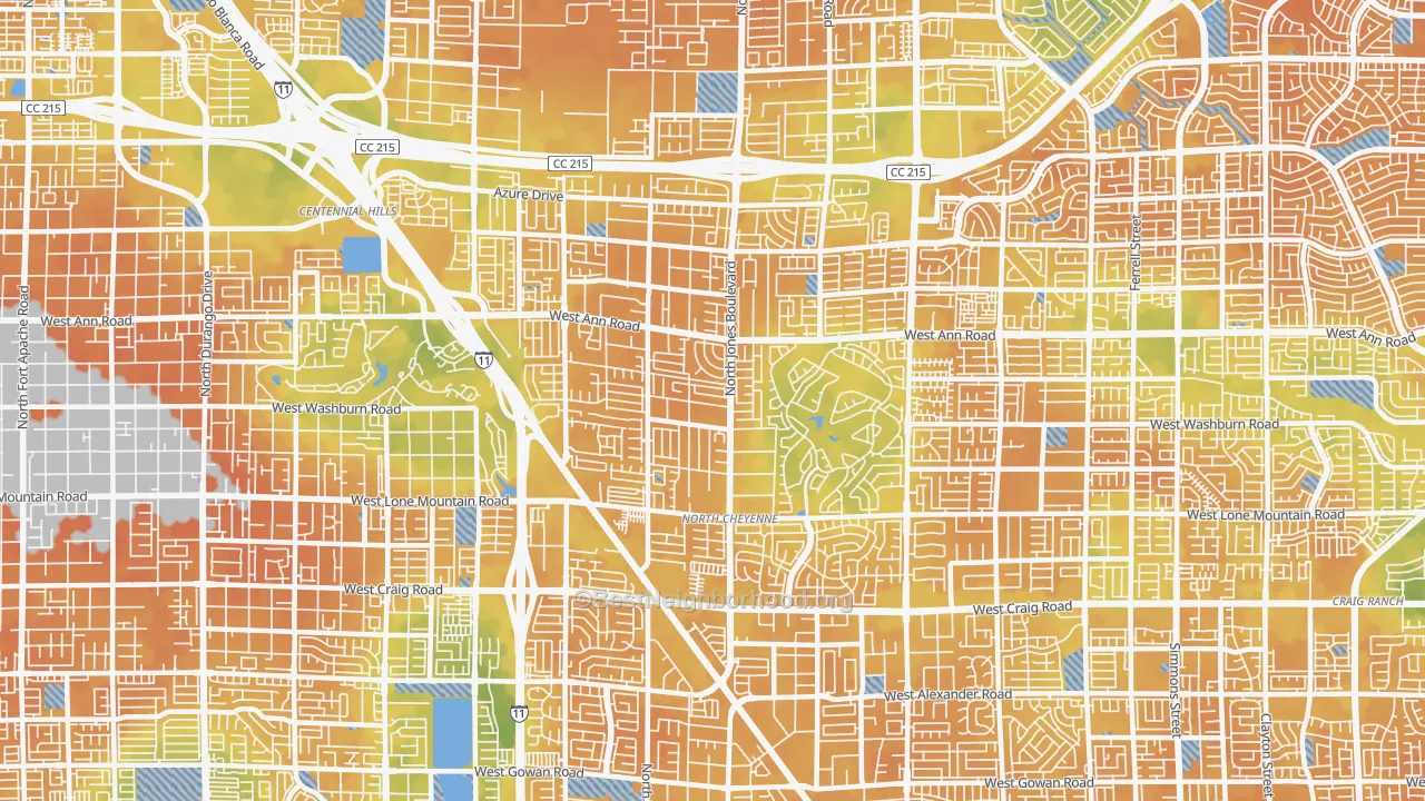 Bike Grade map of 89130, NV
