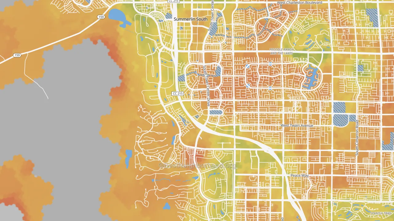 Bike Grade map of 89135, NV