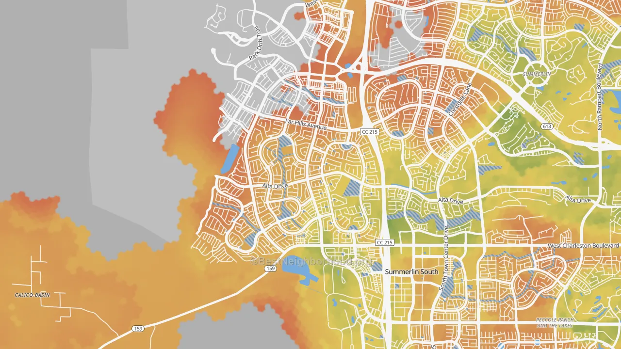 Bike Grade map of 89138, NV