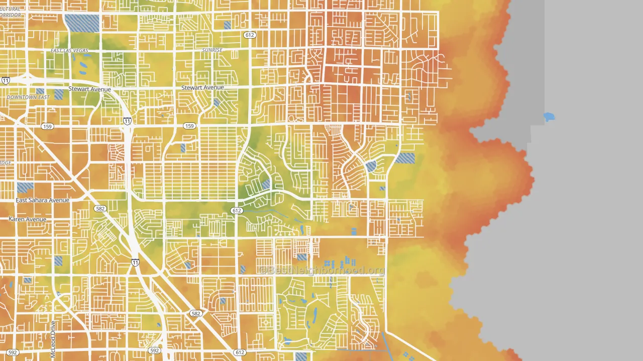 Bike Grade map of 89142, NV