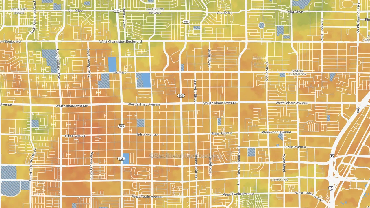 Bike Grade map of 89146, NV