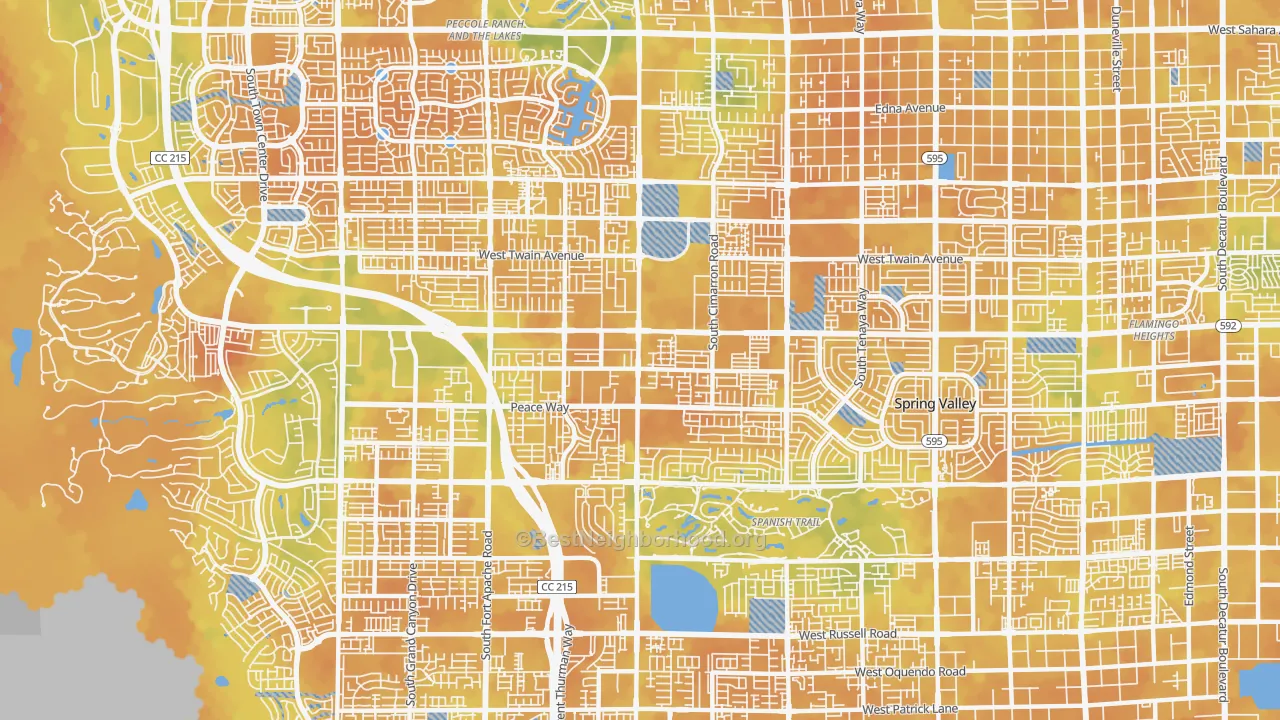 Bike Grade map of 89147, NV