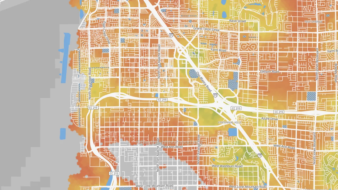Bike Grade map of 89149, NV
