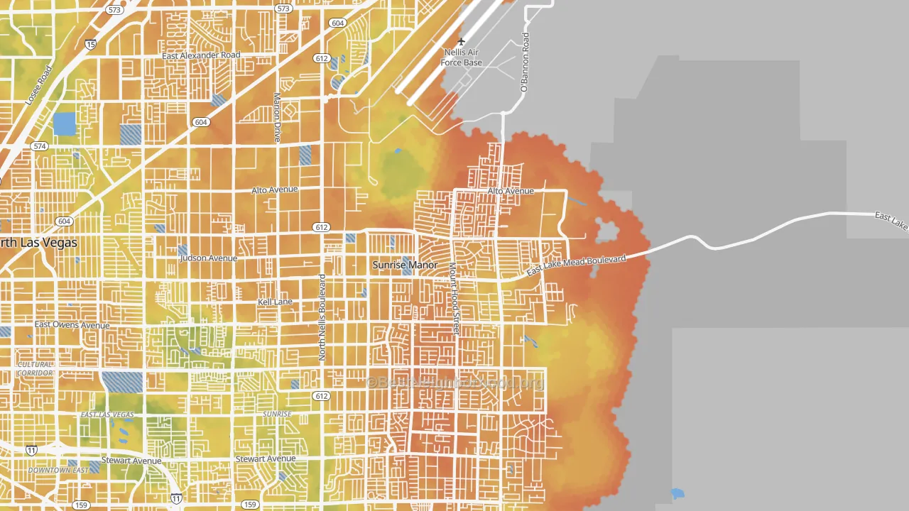 Bike Grade map of 89156, NV