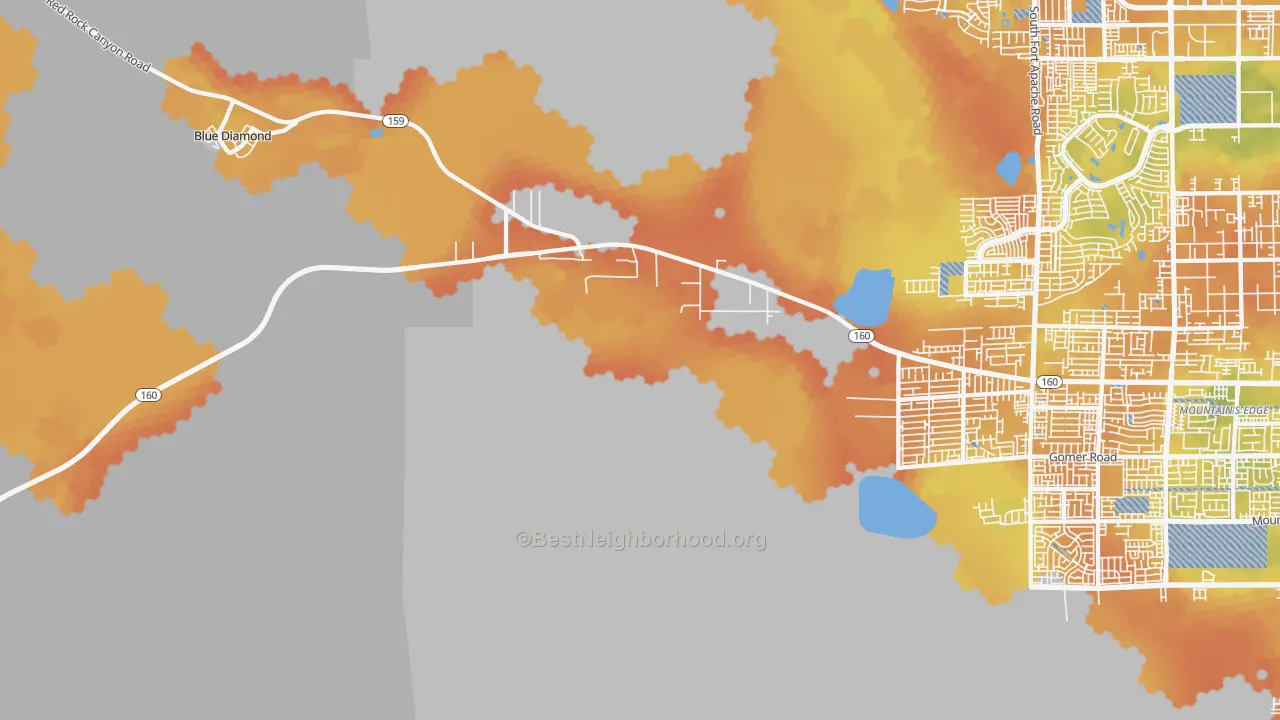 Bike Grade map of 89161, NV
