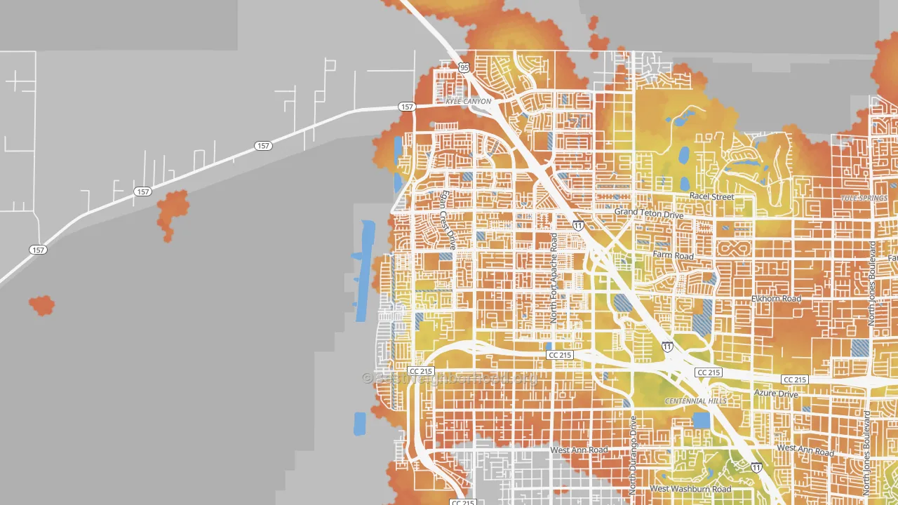 Bike Grade map of 89166, NV