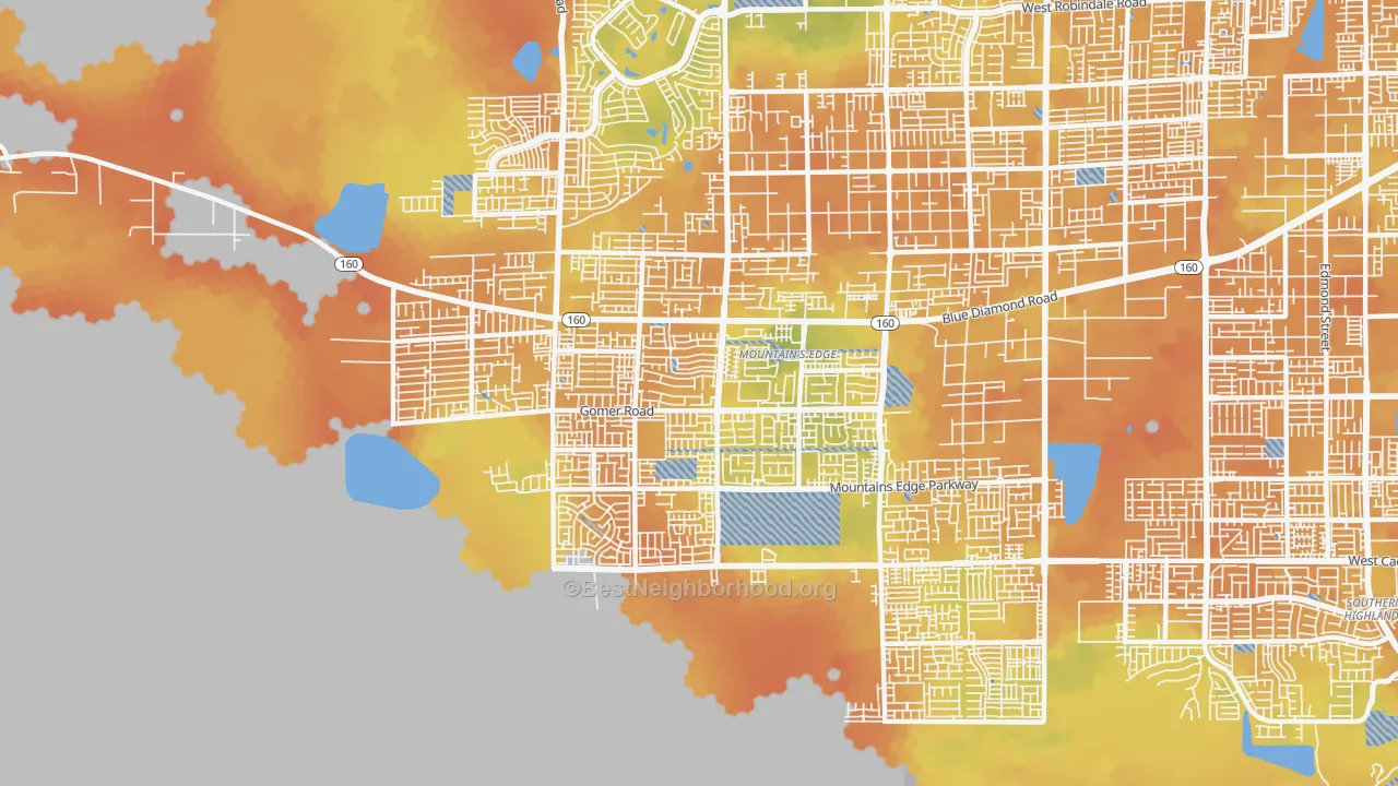 Bike Grade map of 89178, NV