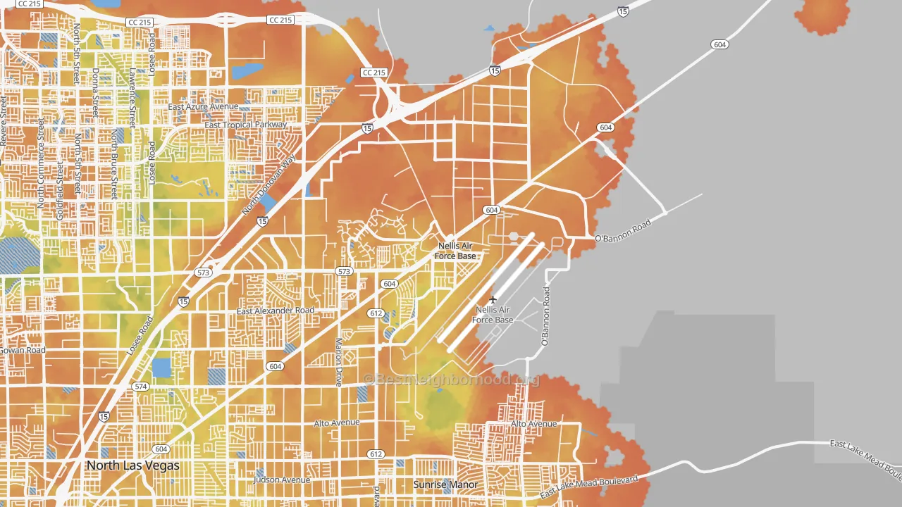 Bike Grade map of 89191, NV