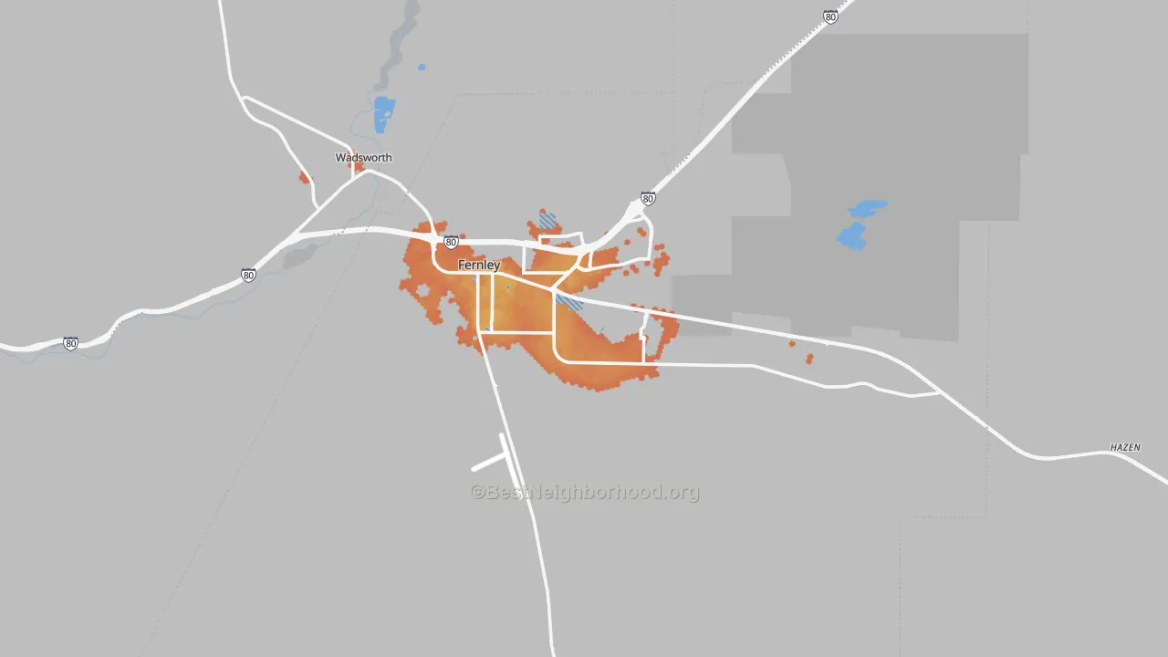 Bike Grade map of 89408, NV
