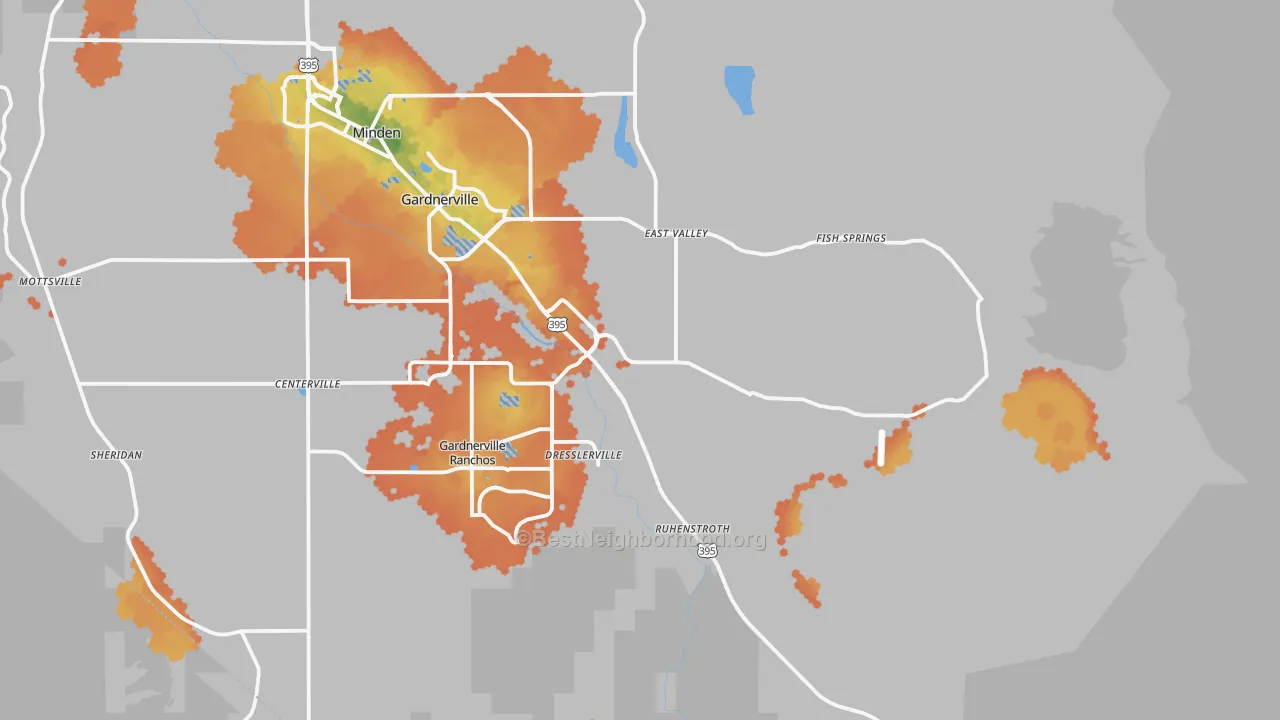 Bike Grade map of 89410, NV