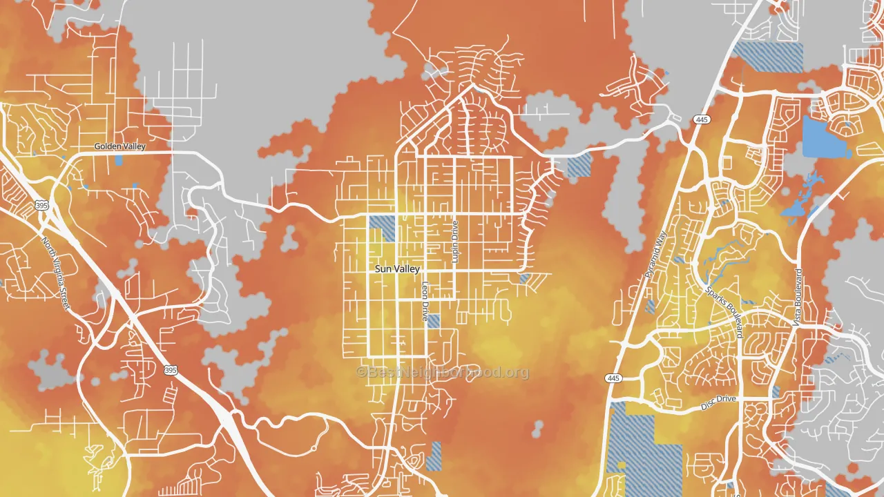 Bike Grade map of 89433, NV