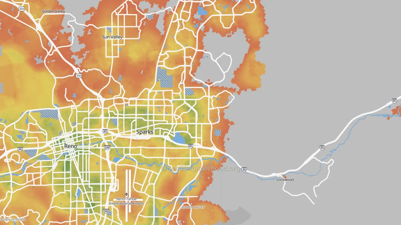 Bike Grade map of 89434, NV