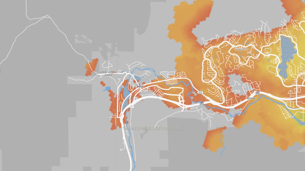 Bike Grade map of 89439, NV