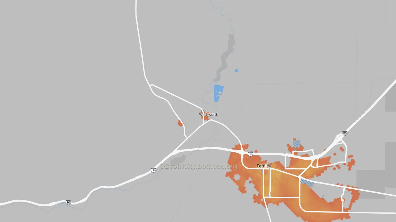 Bike Grade map of 89442, NV
