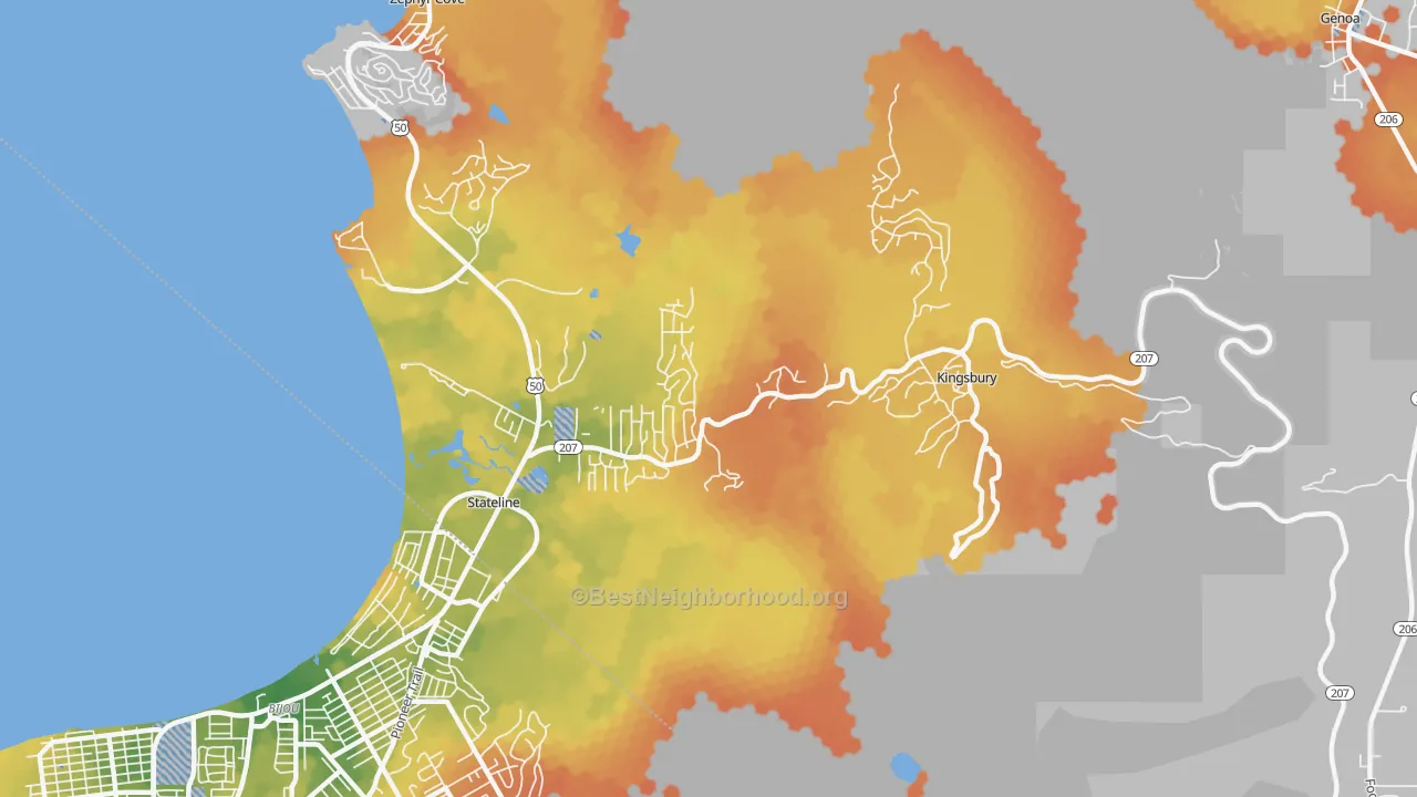 Bike Grade map of 89449, NV