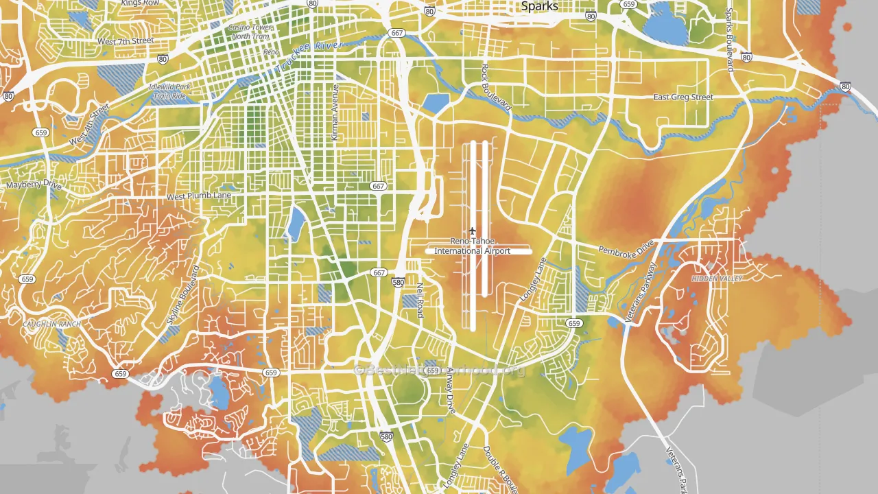 Bike Grade map of 89502, NV