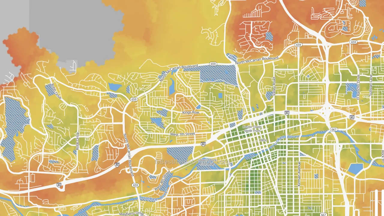 Bike Grade map of 89503, NV