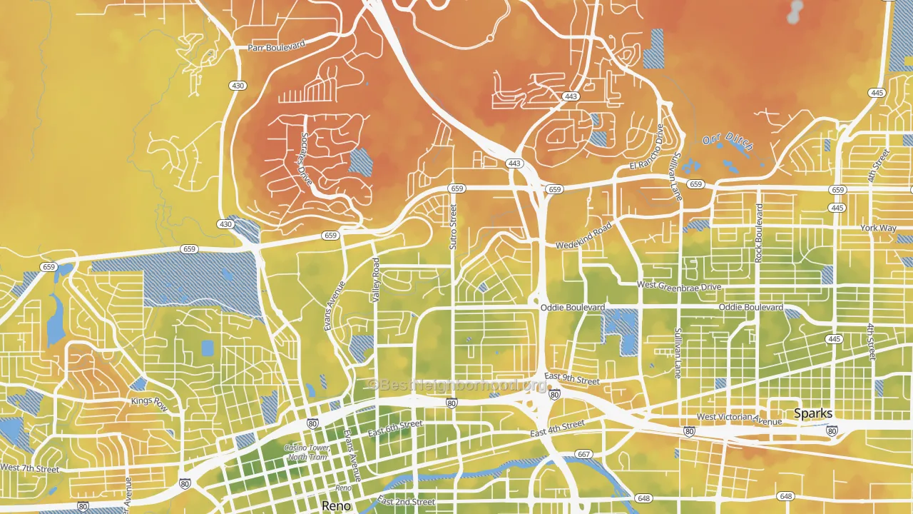 Bike Grade map of 89512, NV