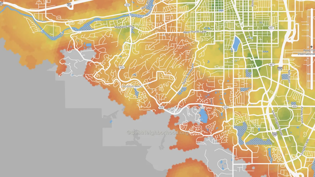Bike Grade map of 89519, NV
