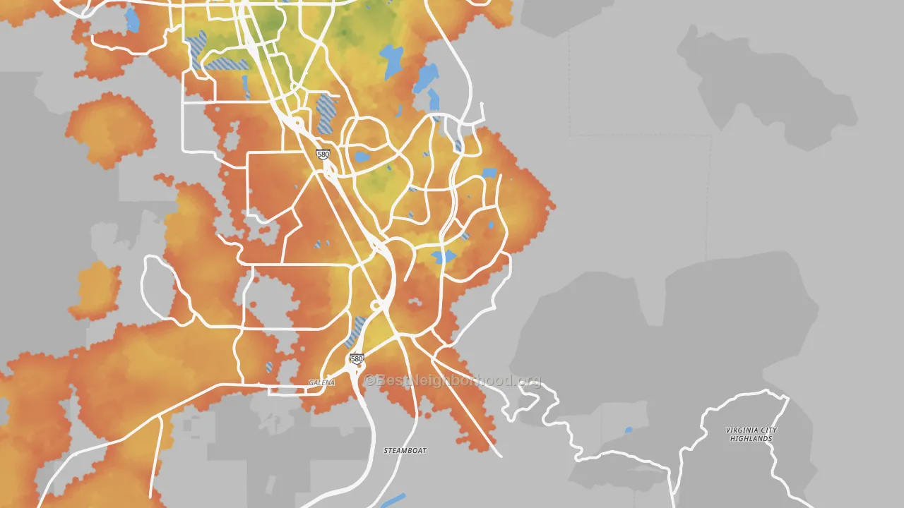 Bike Grade map of 89521, NV