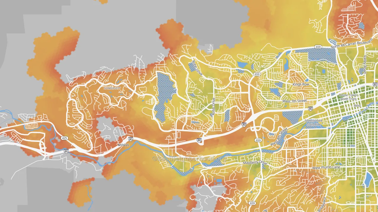 Bike Grade map of 89523, NV