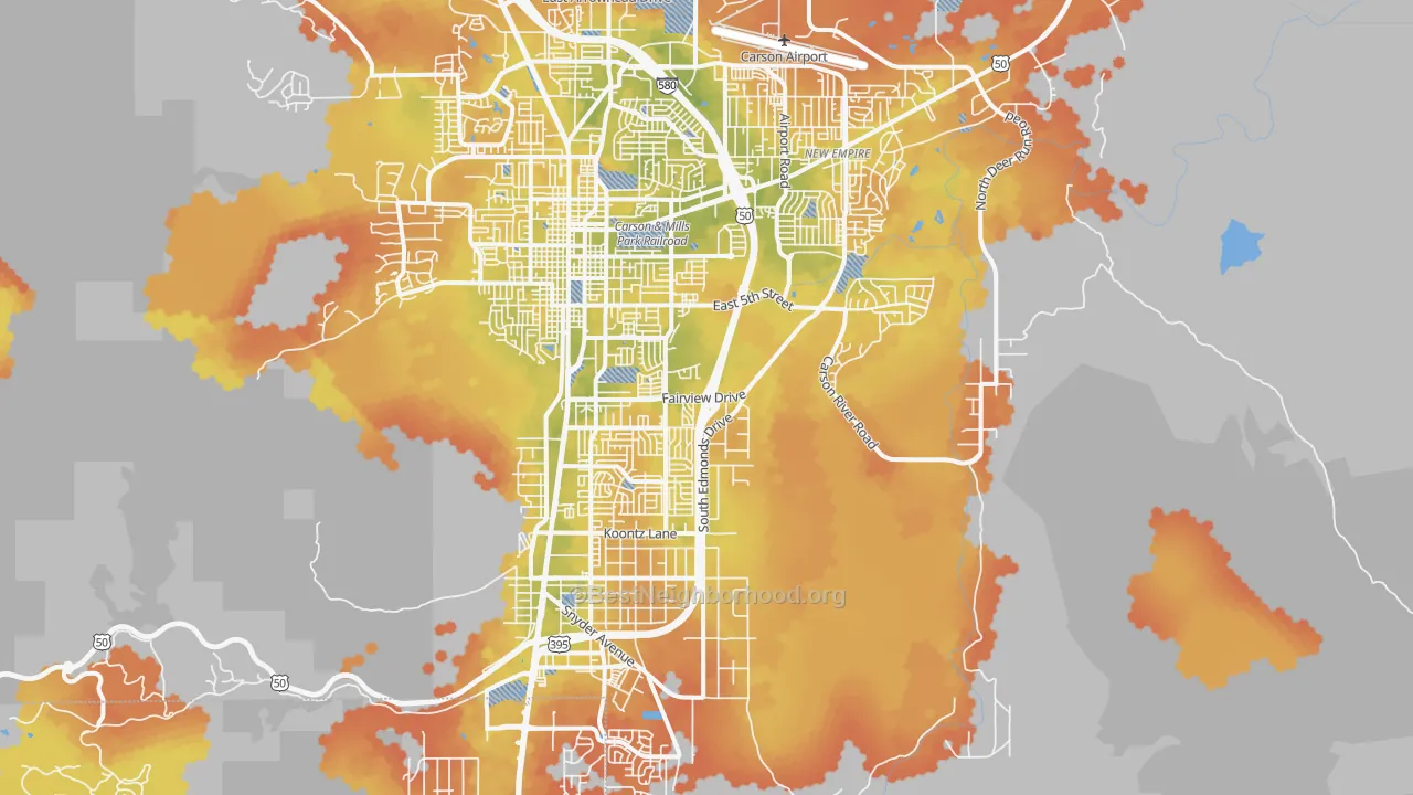 Bike Grade map of 89701, NV