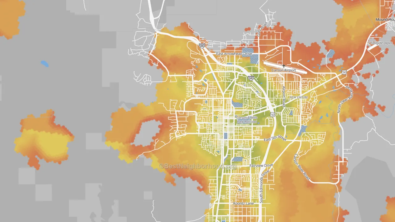 Bike Grade map of 89703, NV