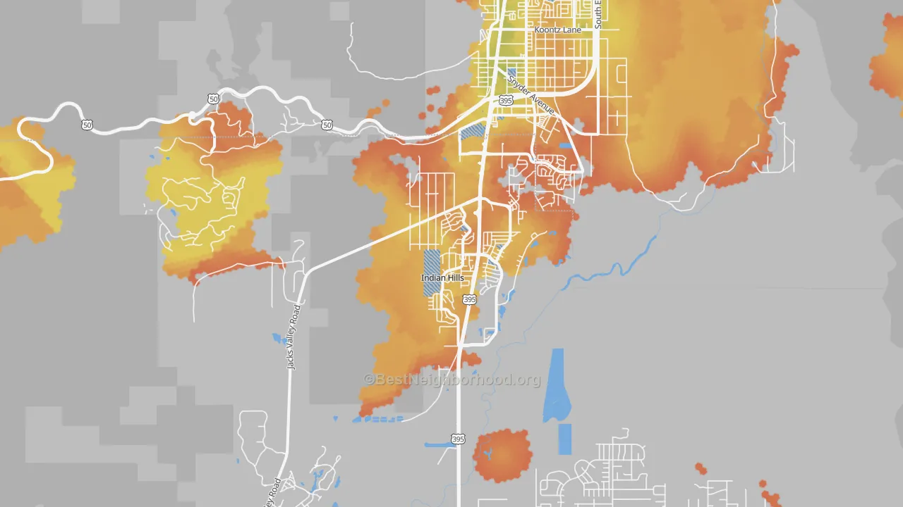 Bike Grade map of 89705, NV