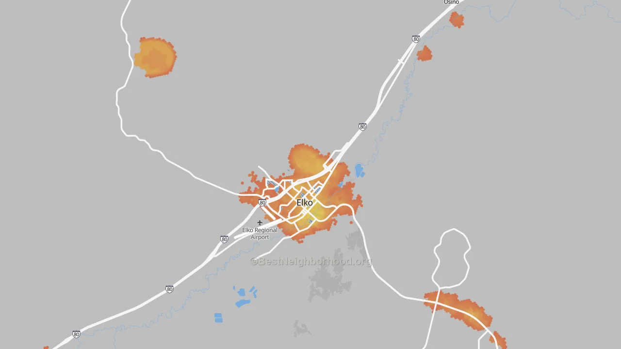 Bike Grade map of 89801, NV