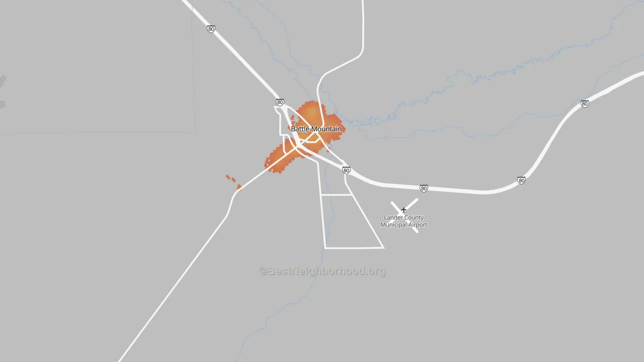 Bike Grade map of 89820, NV