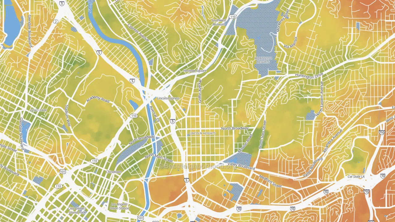 Bike Grade map of 90031, CA