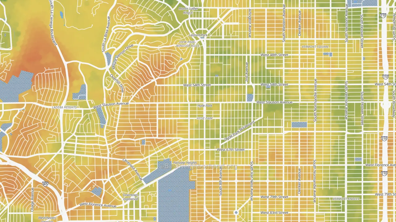 Bike Grade map of 90043, CA