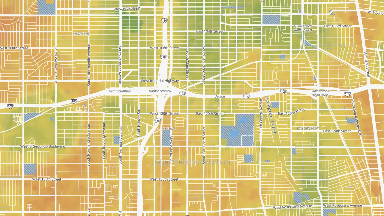 Bike Grade map of 90061, CA