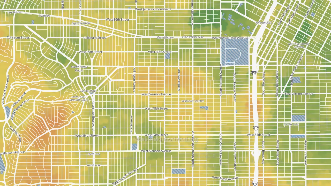 Bike Grade map of 90062, CA