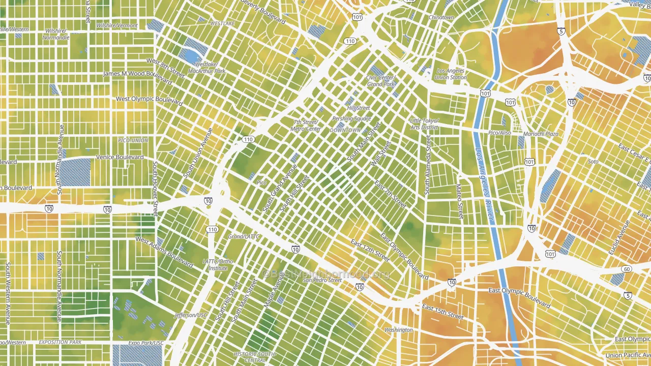 Bike Grade map of 90079, CA