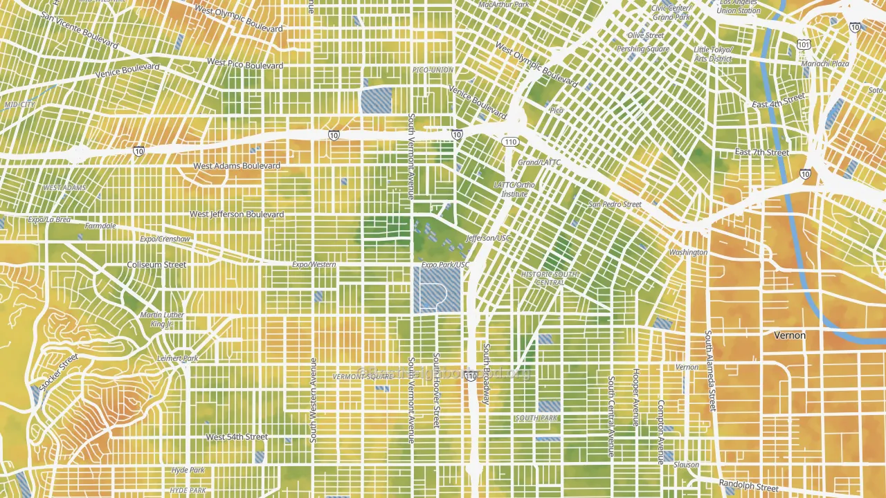 Bike Grade map of 90089, CA