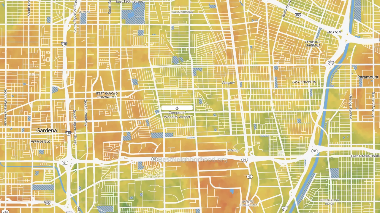 Bike Grade map of 90220, CA