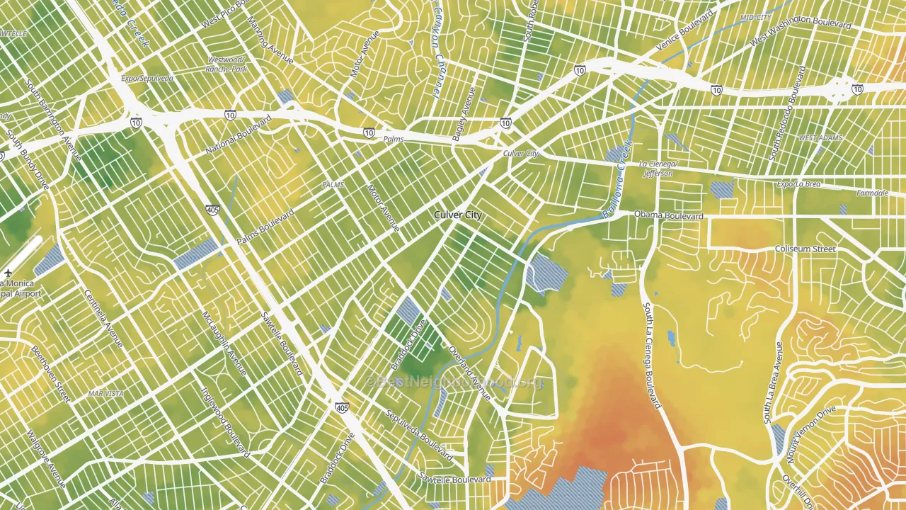 Bike Grade map of 90232, CA