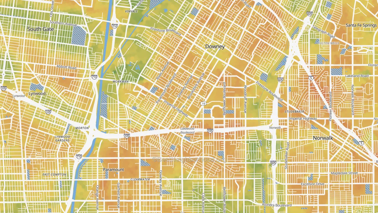 Bike Grade map of 90242, CA