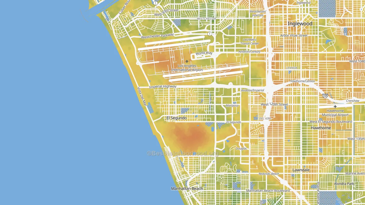 Bike Grade map of 90245, CA