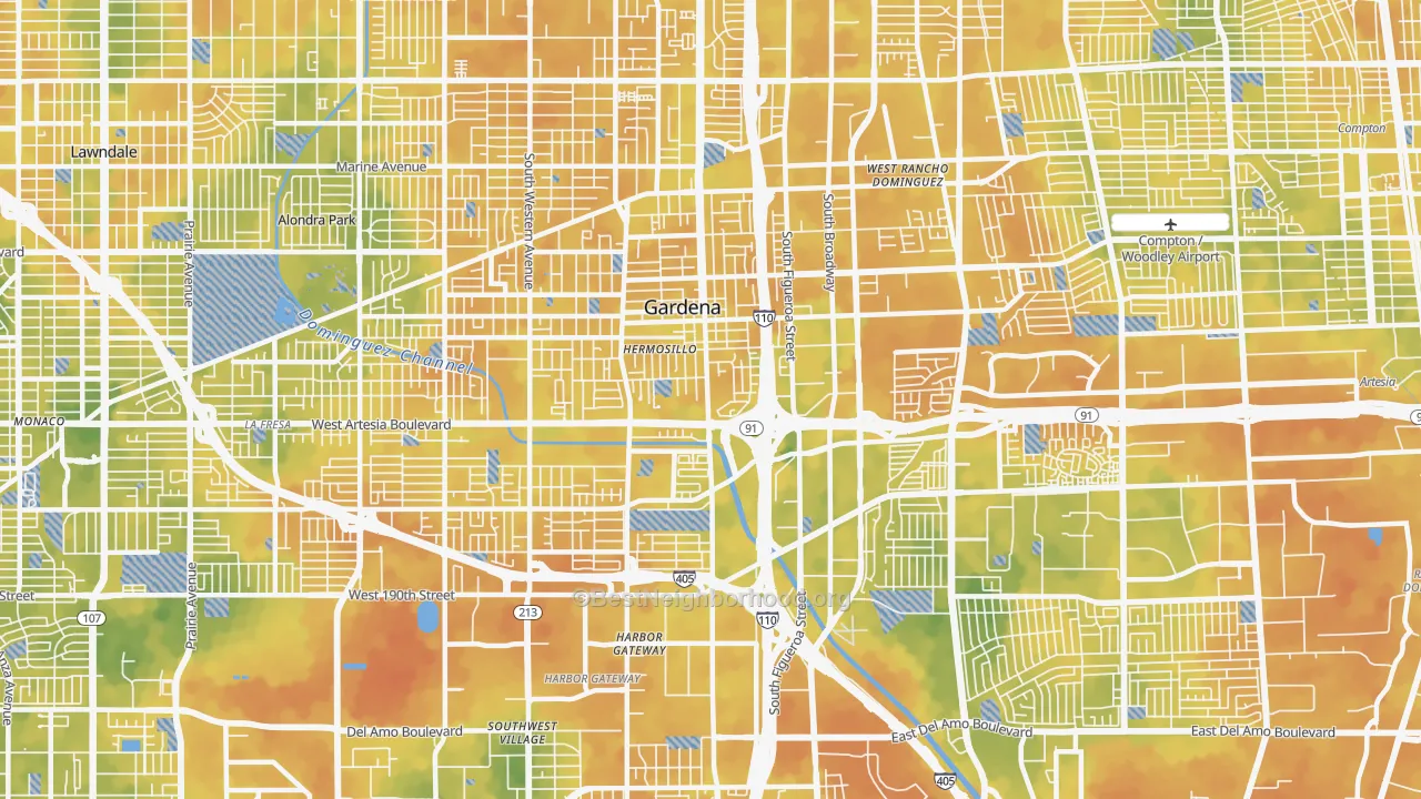 Bike Grade map of 90248, CA