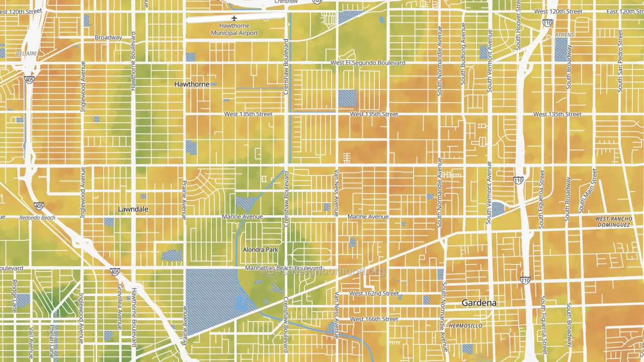 Bike Grade map of 90249, CA