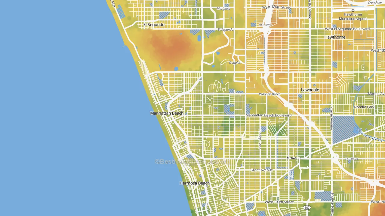 Bike Grade map of 90266, CA
