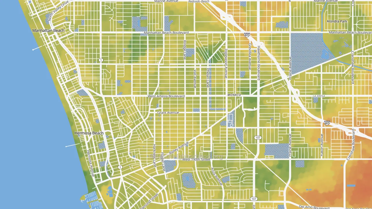 Bike Grade map of 90278, CA