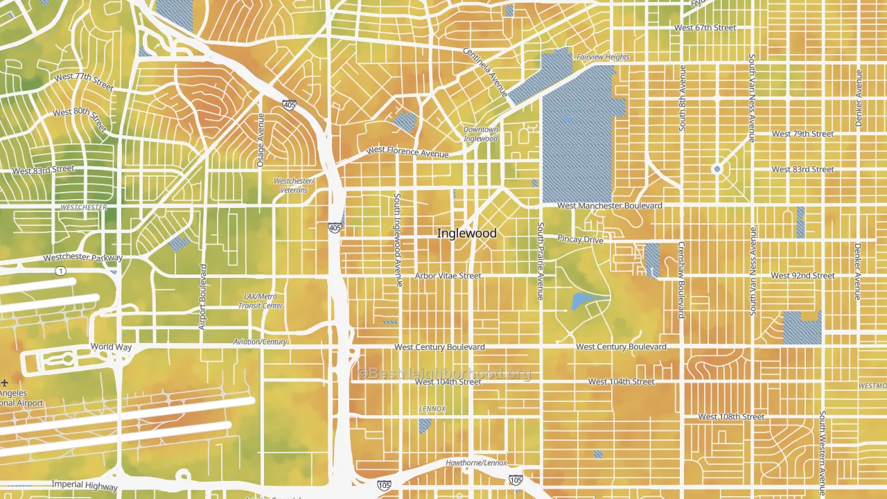 Bike Grade map of 90301, CA
