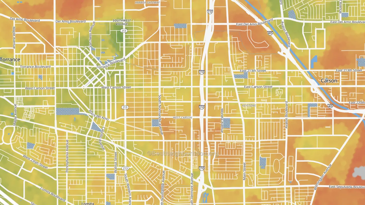 Bike Grade map of 90502, CA